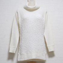 白リブ×リボンツイードニットセーター【F】