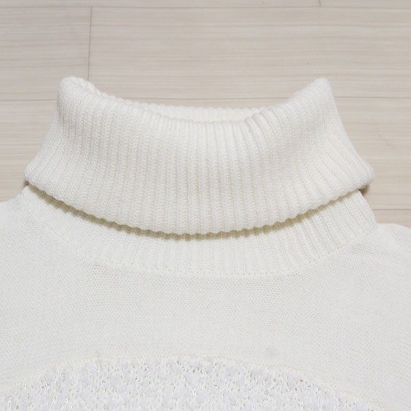 白リブ×リボンツイードニットセーター【F】