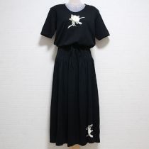 黒マグノリアカットソーワンピース