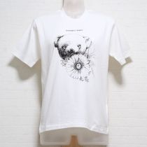 オフ白花とくまプリントTシャツ【S】