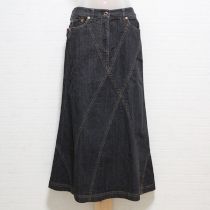 黒切替えデニムスカート【S】