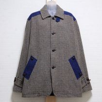ブルー系着せ替えくま刺繍ツイードコート【L】
