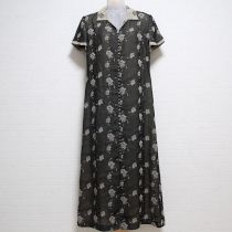 黒×ベージュくちなしリボンワンピース