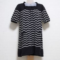 黒×白ニットチュニック【9号】