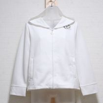 白カメリア&ロゴ刺繍コンパクトパーカー【3(9号)】