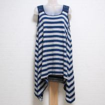 ブルー×グレーレース使いカットソーチュニック【4(11号)】
