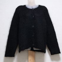 黒ざっくり編みモヘヤカーディガン