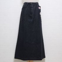 黒薔薇刺繍デニムスカート【LL】