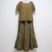 ベージュ系ピコフリル3点セット