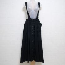 黒ローンフリル吊りスカート