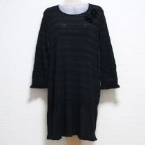 黒コサージュ付きニットチュニック【11号】