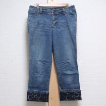 紺裾レースデニムパンツ【13号】