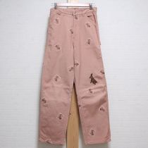 ピンクうさぎ刺繍パンツ【M】