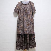 茶勿忘草とくまチュニック&スカート