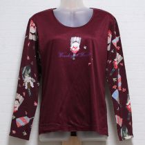 ボルドー羽子板柄Tシャツ【M】