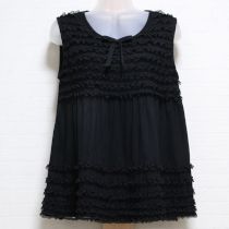 黒チュールフリルカットソー【4(L)】