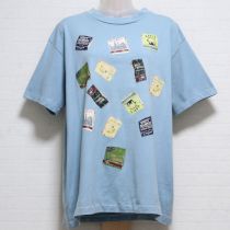 水色マッチプリントTシャツ【M】