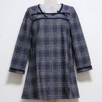 紺チェックプリント裏起毛チュニック【3(9号)】