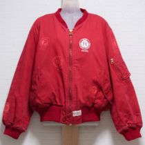 赤ワッペンプリントブルゾン