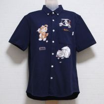 紺ニャイスオン刺繍シャツ【3(M)】