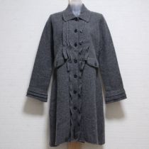グレーアンゴラブレンドロングカーディガン