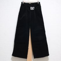 黒チョコレートコスモス刺繍コーデュロイパンツ【3(M)】