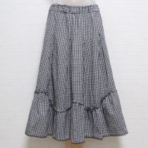 黒ギンガムフリル使いスカート【9号】