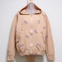 オレンジテリア刺繍パーカー【M】