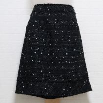 黒花スパン付スカート【9号】