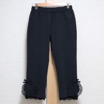 黒カメリア刺繍レース使いレギンス【3(9号)】