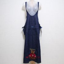 紺くま刺繍デニムタブリエ