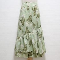 薄荷ホワイトベル裾切替えスカート