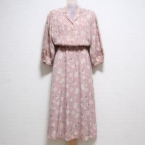 ピンクりんごの花ポリワンピース
