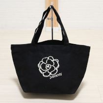 黒カメリアロゴミニトートバッグ