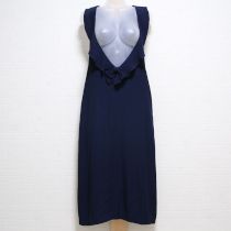 紺リボン付きポリジャンパースカート