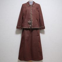 茶系トリミングデニムスーツ【M】