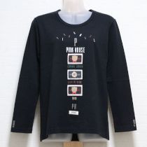 黒くまワッペン長Tシャツ