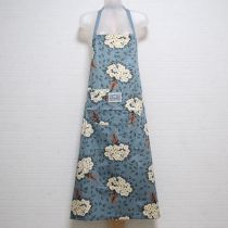 ブルーグレー野薔薇ブーケエプロン