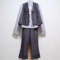 【ゆったり】パープルデニム3点セット