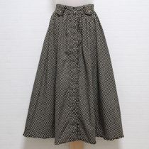 カーキ水玉フレアースカート