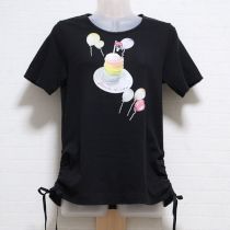 黒レインボーパンケーキプリントカットソー【3(M)】