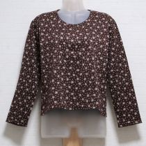こげ茶小花柄カットソー