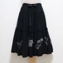 黒ラ・プティアンジェ刺繍チュールレイヤースカート