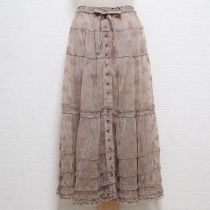 モカローズ刺繍チュールオーバースカート