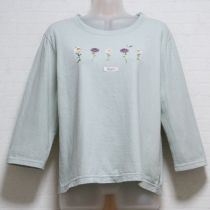 薄荷アスター刺繍長Tシャツ【4(L)】