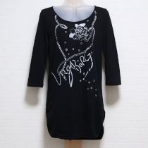 黒くちなしとパールプリントカットソー【9号】