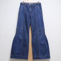 SCHWAPINK紺デニム切替えパンツ【M】
