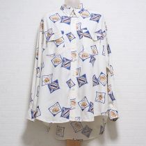 生成レトリバープリントボタンダウンシャツ【L】