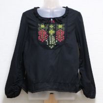 黒葡萄刺繍ローンブラウス