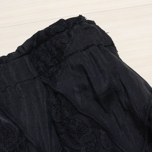黒コットンシルクアーガイル刺繍スカート